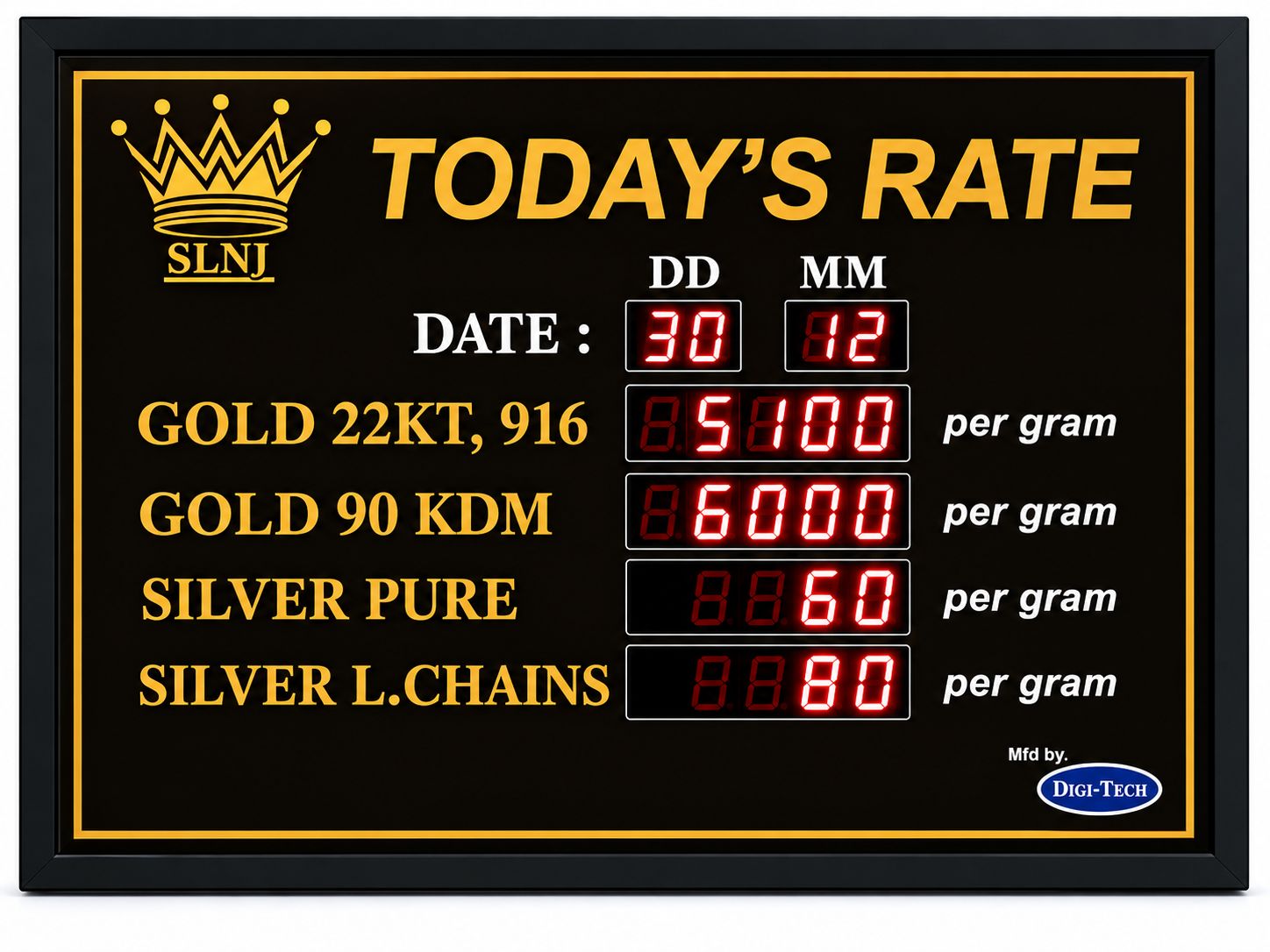 Gold & Silver Rate Display System