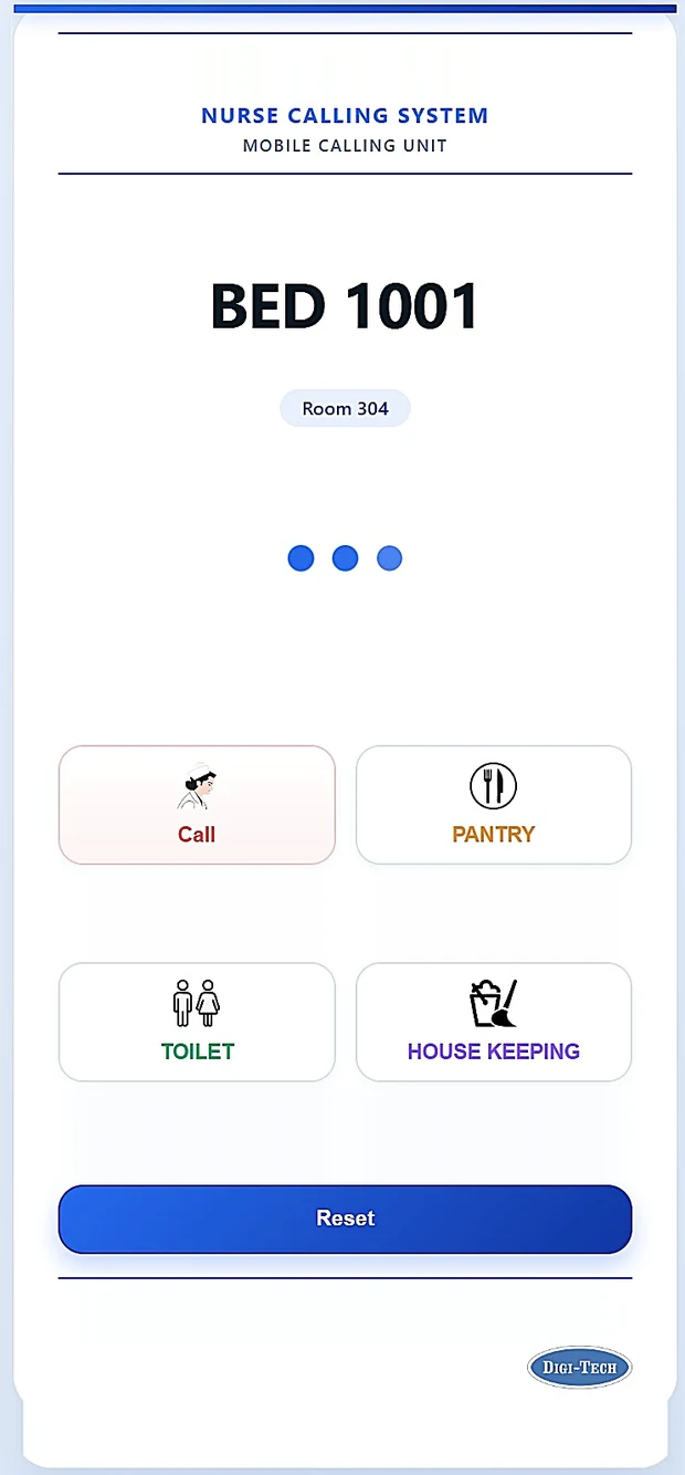 Mobile nurse access & SMS escalation — mobile calling unit