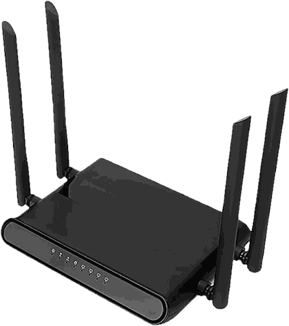 The router supplied with the system, which creates its own network
