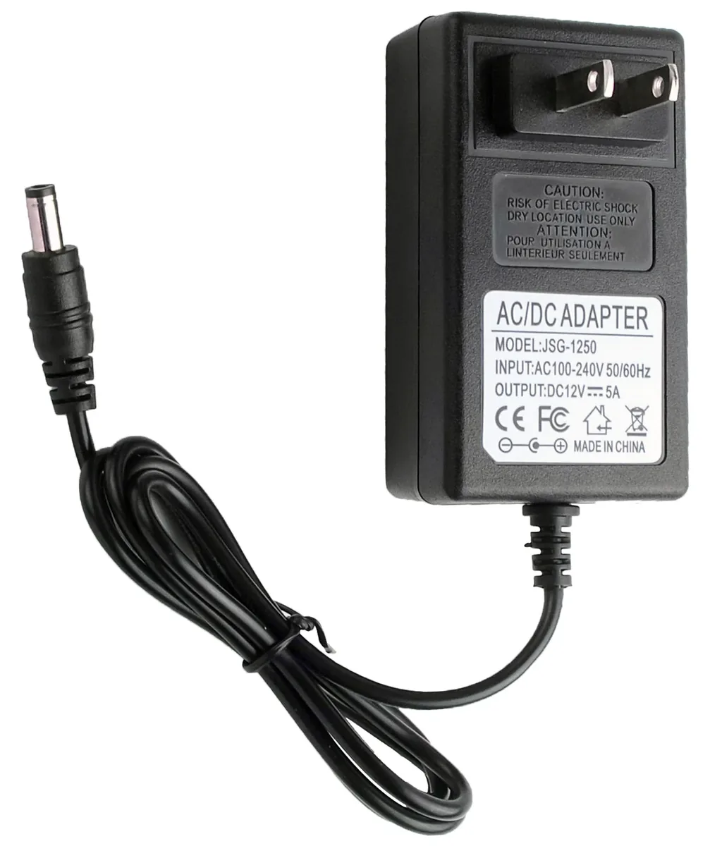 Power adapter — 12 V DC, 5 A